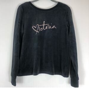 NWT Victoria’s secret black velour sweatshirt